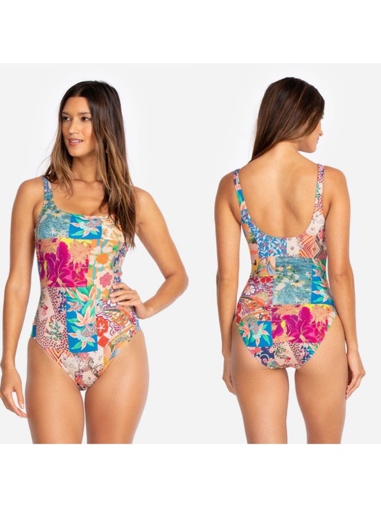 Johnny Was Other - Johnny Was Barcelona patchwork one piece swimsuit size XL NWT